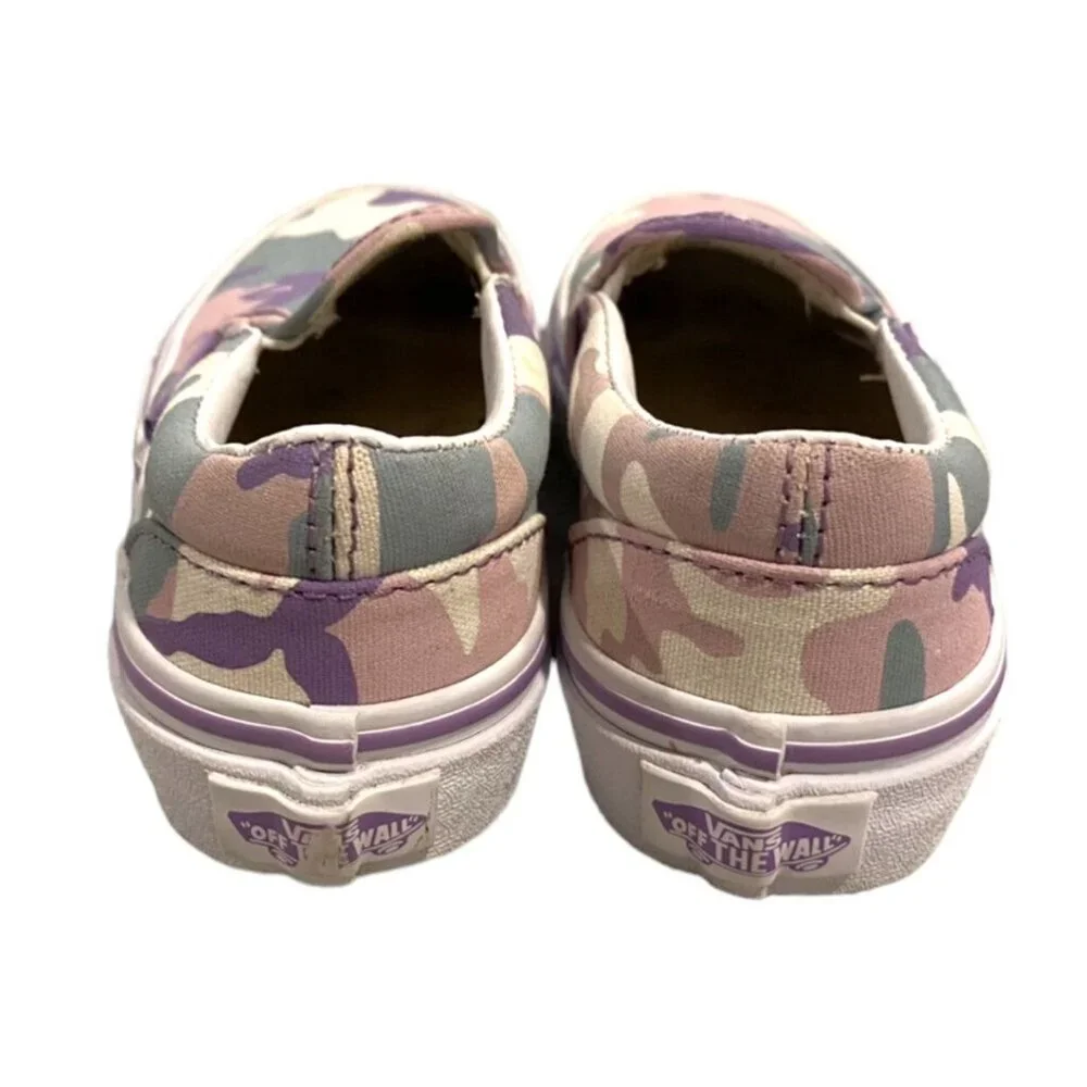 Vans Sz 10.5 Pink & Purple Camouflage Slip-On Sneakers